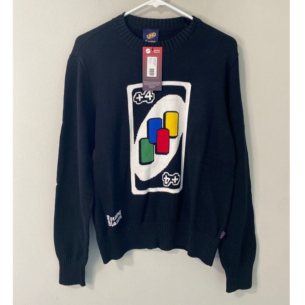 NWT Rowing Blazers x UNO Draw Four Cotton Sweater Black Men’s XS